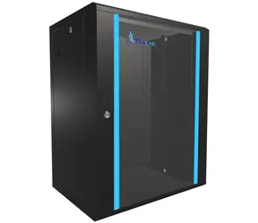 Extralink Stelaż ścienny 15U czarny / Stelaż / 19" / 600x450 mm / Drzwi szklane / nośność 120 kg