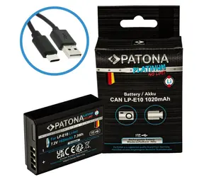 PATONA Platinum baterie pro foto Canon LP-E10 / 1020mAh / Li-Ion / USB-C nabíjení
