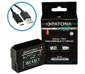 PATONA DMW-BLC12 Platinum 1100mAh / Baterie / Pro Panasonic / Li-Ion / USB-C nabíjení