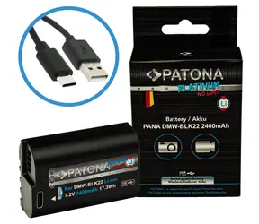 PATONA DMW-BLK22 2400mAh Platinum / Baterie pro foto / Li-Ion / USB-C nabíjení