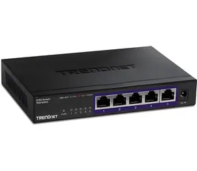 Przełącznik Trendnet 5- Port 2.5G niezarządzany czarny / Przełącznik / 5x 2.5G RJ45 / bez wentylatora / obudowa metalowa