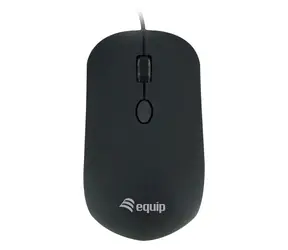 Mysz Equip Comfort czarna / Mysz przewodowa / USB-A / Regulowane DPI 800-1600 / Kabel 1,35 m / 3 przyciski