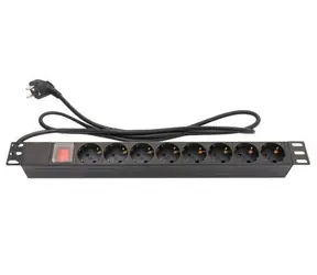 Listwa zasilająca Good Connections PDU 19" czarna / Listwa zasilająca / 8 gniazd / 16 A / 3800 W / 1,8 m