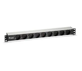 Panel gniazd Equip 19" czarno-srebrny / Panel gniazd / 1U / 9x Schuko / 16 A / aluminium