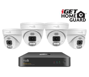 iGet HOMEGUARD HGNVK84804 / System kamer / 4 kamery / 2K / 8 kanałów / PoE / IP66 / LAN