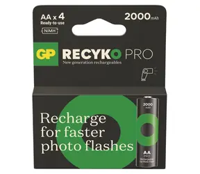 GP ReCyko Pro Photo Flash AA 2000 mAh, 4 szt. / Akumulatory / NiMH / 500+ cykli
