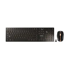Cherry DW 9100 SLIM czarno-brązowy / Zestaw klawiatura i mysz / bezprzewodowy / Bluetooth 4.0 i 2,4 GHz / układ US