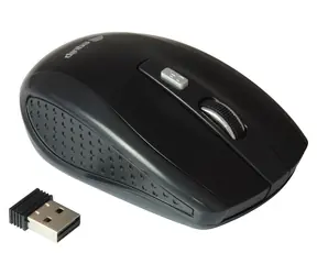 Mysz bezprzewodowa Equip Travel Mouse w kolorze czarnym / Mysz bezprzewodowa / Nanoodbiornik 2,4 GHz / 1600 DPI / 4 przyciski