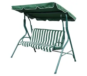 CALTER GREEN 2 zielony, biały / Huśtawka ogrodowa / dla 3 osób / 170x110x153 cm / Nośność 220 kg