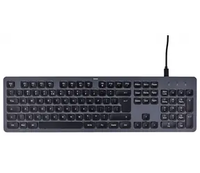 HAMA CK-400 czarno-szara / Klawiatura biurowa / przewodowa / podświetlana / 100% (pełnowymiarowa)