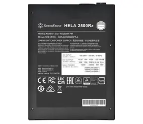 Silverstone HELA 2500Rz / Zasilacz / ATX 3.1 / 2500W / Cybenetics Platinum / modułowy
