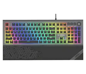 ibox Aurora K-5 grafitowy / Klawiatura / Przewodowa USB / Podświetlana / QWERTY / Klawiatura numeryczna