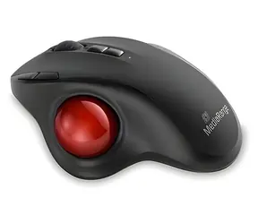 MediaRange MROS263 czarny, czerwony / Bezprzewodowa mysz z trackballem / 2400 DPI / 7 przycisków