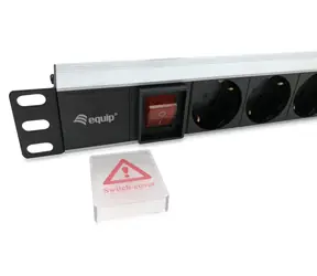 Listwa zasilająca Equip 19" 8x Schuko / Listwa zasilająca / 1U / 8x gniazdo / przełącznik / 16 A / kabel 1,8 m