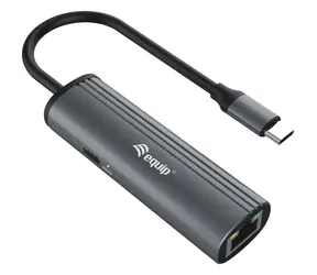 Equip USB-C - adapter LAN czarny / adapter USB-C / Gigabit Ethernet / PD 100W / 0,15 m