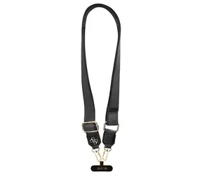 Pasek Guess Crossbody PU 4G Metal Logo czarny / Pasek do torby / Crossbody / Skóra PU
