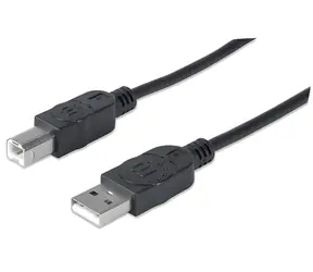 Manhattan USB 2.0 AB czarny / Kabel połączeniowy / 1,8 m / 480 Mbit/s