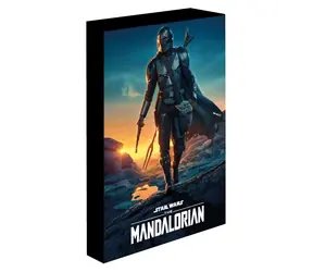 PIRAMIDA Obraz świecący Mandalorian / 30 x 40 cm / Podświetlenie LED / Baterie 3x AA