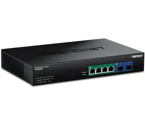 Przełącznik Trendnet 6- Port 2.5G PoE++ / Przełącznik / 6x 2.5 Gbps PoE++ / 1x 10G SFP+ / 240 W / GaN / Niezarządzany