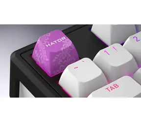 Hator Skyfall 100 Aurum Lemon biało-czarna / Klawiatura gamingowa / mechaniczna / bezprzewodowa / Bluetooth 5.3