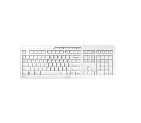 Cherry Stream biały / Klawiatura / Przewodowa / USB / Układ amerykański / 104 klawisze