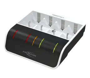 Ansmann Comfort Multi biały/czarny / Ładowarka / USB / 4 baterie / Wyświetlacz LED