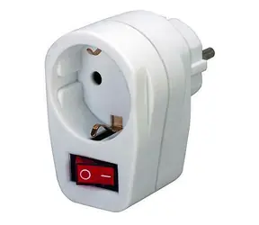 Brennenstuhl Adapter gniazdowy z przełącznikiem biały / Adapter / Blokada dziecięca / 1508070