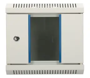 Szafka wisząca Extralink 10" 4U szara / Szafka / Drzwi szklane / 300×300 mm / nośność 30 kg