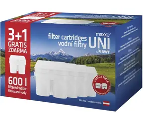 Filtry zamienne Maxxo UNI 3+1 / Filtr do dzbanka filtrującego / kompatybilny z Laica, Brita Maxtra, BWT / pojemność 150 l