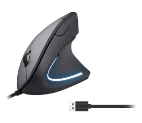 Equip 245118 czarny / Mysz ergonomiczna / Przewodowa / USB-A / Pionowa / 3200 DPI / 1,8 m