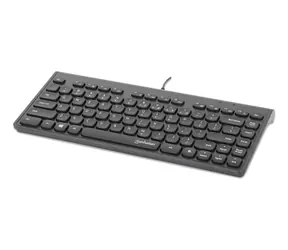 Klawiatura Manhattan Slim USB czarna / Klawiatura / membranowa / 82 klawisze / 1,5 m