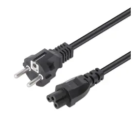 Kabel zasilający Manhattan CEE7/7 - IEC C5 czarny / Kabel zasilający / 1 m / 250 V
