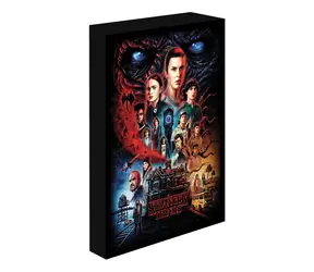 Piramida Stranger Things / Świecący obraz LED / 30x40 cm / 3 baterie AA
