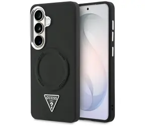 Pierścień Guess z wytłoczonym trójkątnym Logo w kolorze czarnym / Tylna obudowa / Samsung Galaxy S26 / MagSafe