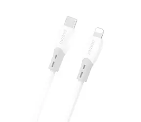 Kabel danych Dudao L25SX / USB-C / Lightning 30W / oplot silikonowy / 2 m / biały