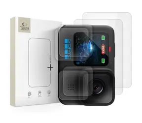 Szkło ochronne Tech-Protect Fit+ do GoPro Hero 9/10/11/12 przezroczyste / Szkło ochronne na obiektyw / Szkło hartowane / 2 szt.