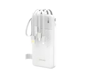 Dudao K11 10000mAh biały / Power bank / z wbudowanymi kablami