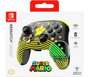 Turtle Beach Rematch Super Mario Star / Gamepad / Nintendo Switch / USB-C / czas pracy baterii 40 godz.