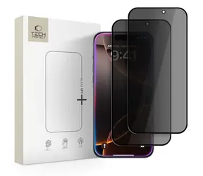 Zestaw 2 szkieł Tech-Protect Glass Spy+ / Szkło ochronne / Prywatność / Apple iPhone 16 Pro Max i 17 Pro Max