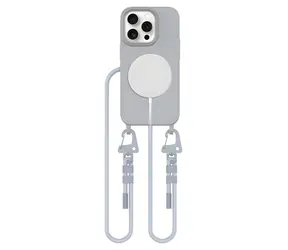 Tech-Protect MagNecklace Apple iPhone 15 Pro szary / Etui z paskiem na szyję / MagSafe