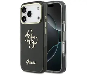 Guess IML 4G Script Metal czarny / Tylna obudowa / iPhone 17 Pro