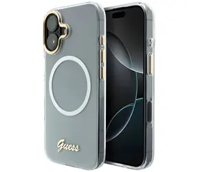 Guess IML Gradient Script Metal MagSafe biały / Tylna obudowa / iPhone 17 / MagSafe