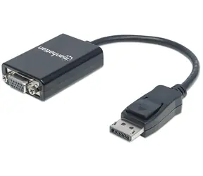 Adapter Manhattan DisplayPort do VGA czarny / Adapter / aktywny / maks. 1920x1200 / pozłacane złącza