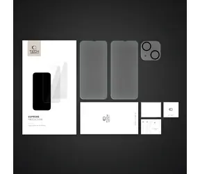 Zestaw Tech-Protect Supreme do Apple iPhone 14 / Szkło ochronne / Wyświetlacz + aparat / Zestaw 3 szt.