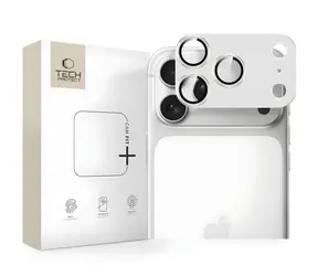 Tech-Protect Camfull Fit+ srebrny / Szkło ochronne na aparat / Apple iPhone 17 Pro Max / Szkło hartowane