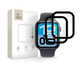 Szkło ochronne Tech-Protect Flex+ Apple Watch 44 mm czarne / Szkło ochronne / Hybrydowe / 2 szt.