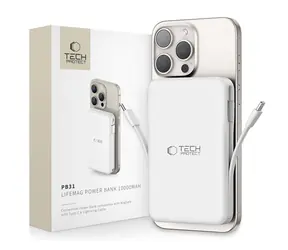 Tech-Protect LifeMag PB31 biały / Powerbank MagSafe / 10000mAh / 15W / USB-C, USB-A