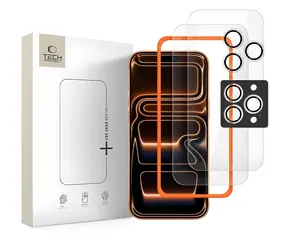 Tech-Protect Easy Set+ / Szkło ochronne / Apple iPhone 16 Pro Max, 17 Pro Max / 3 szt. / Hartowane