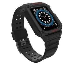 Hurtel Armored Case Strap czarny / Etui z paskiem / Apple Watch 38/40/41 mm
