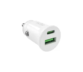 Puro PRO LITE biały / Ładowarka samochodowa / USB-A + USB-C / PD 20W